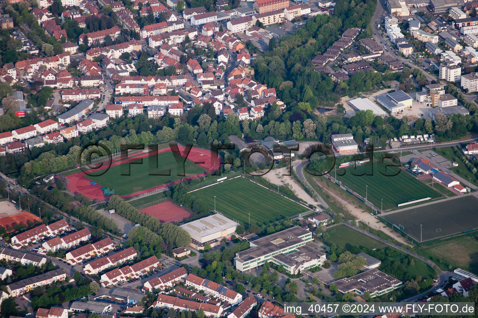 Drone recording of Speyer in the state Rhineland-Palatinate, Germany