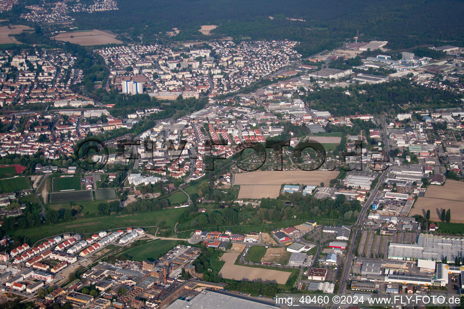 Drone image of Speyer in the state Rhineland-Palatinate, Germany