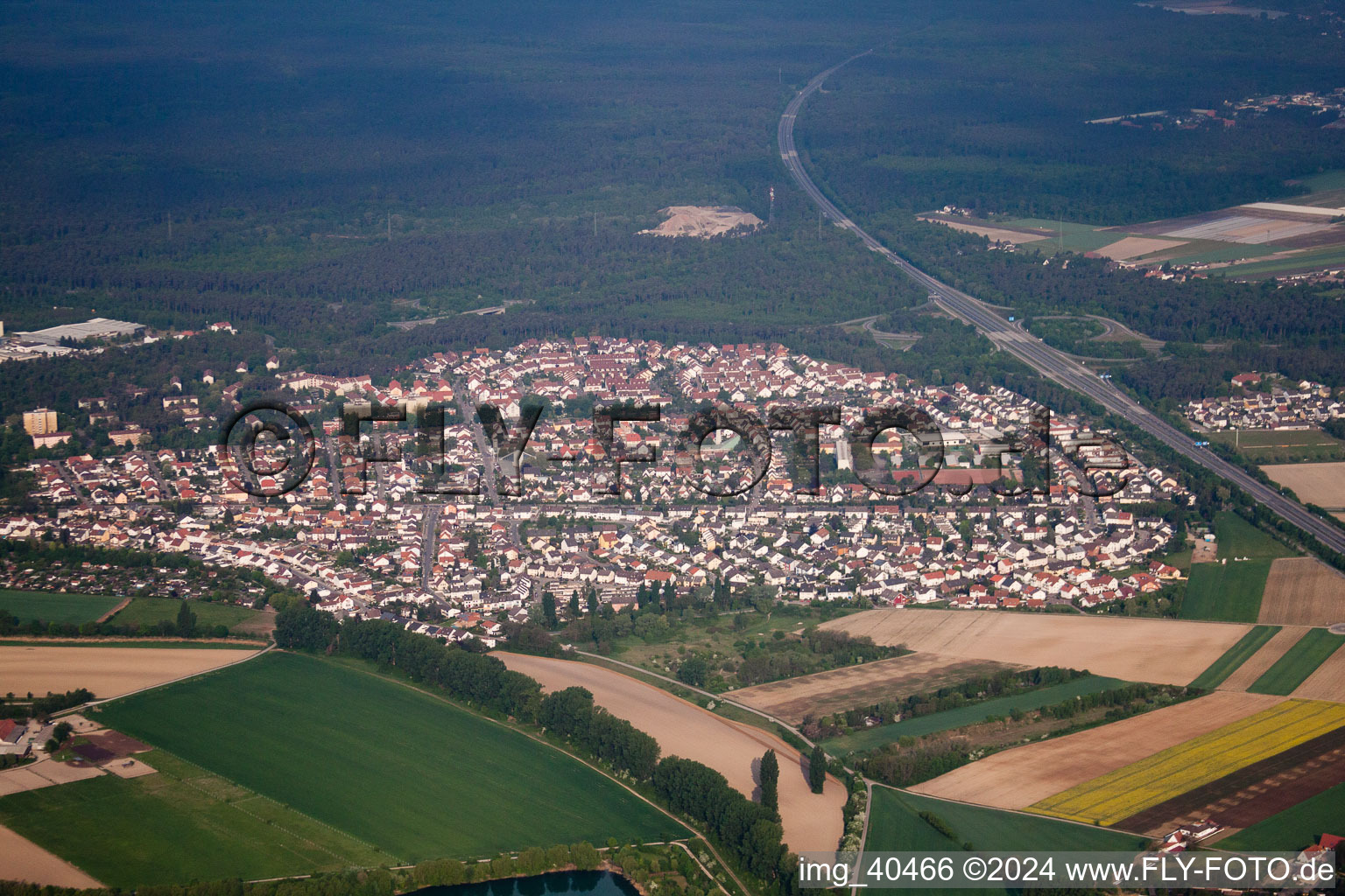 N in Speyer in the state Rhineland-Palatinate, Germany viewn from the air