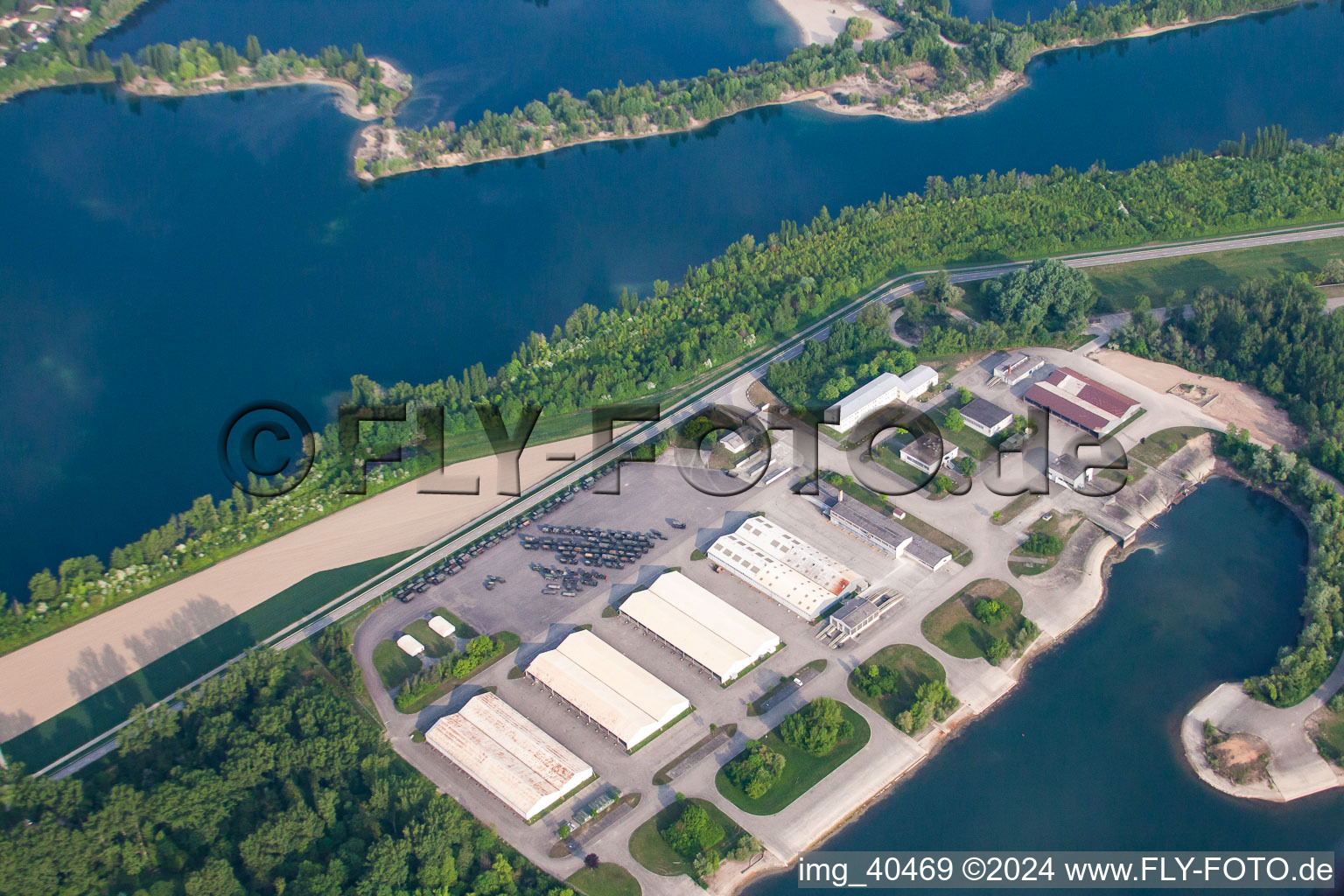 Bundeswehr water training area Reffenthal in Speyer in the state Rhineland-Palatinate, Germany