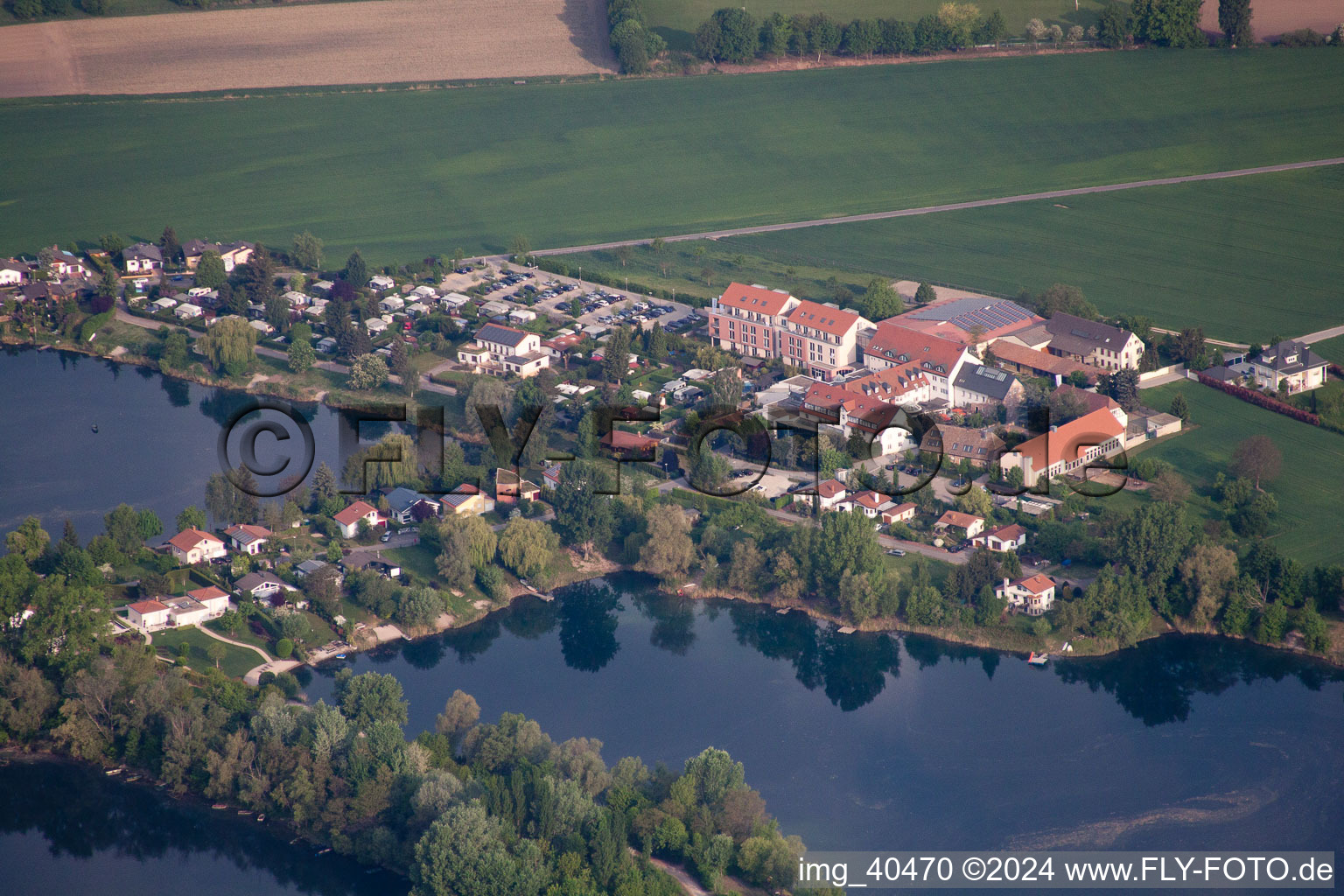 Aerial view of Lindner Hotel & Spa Binshof in Speyer in the state Rhineland-Palatinate, Germany