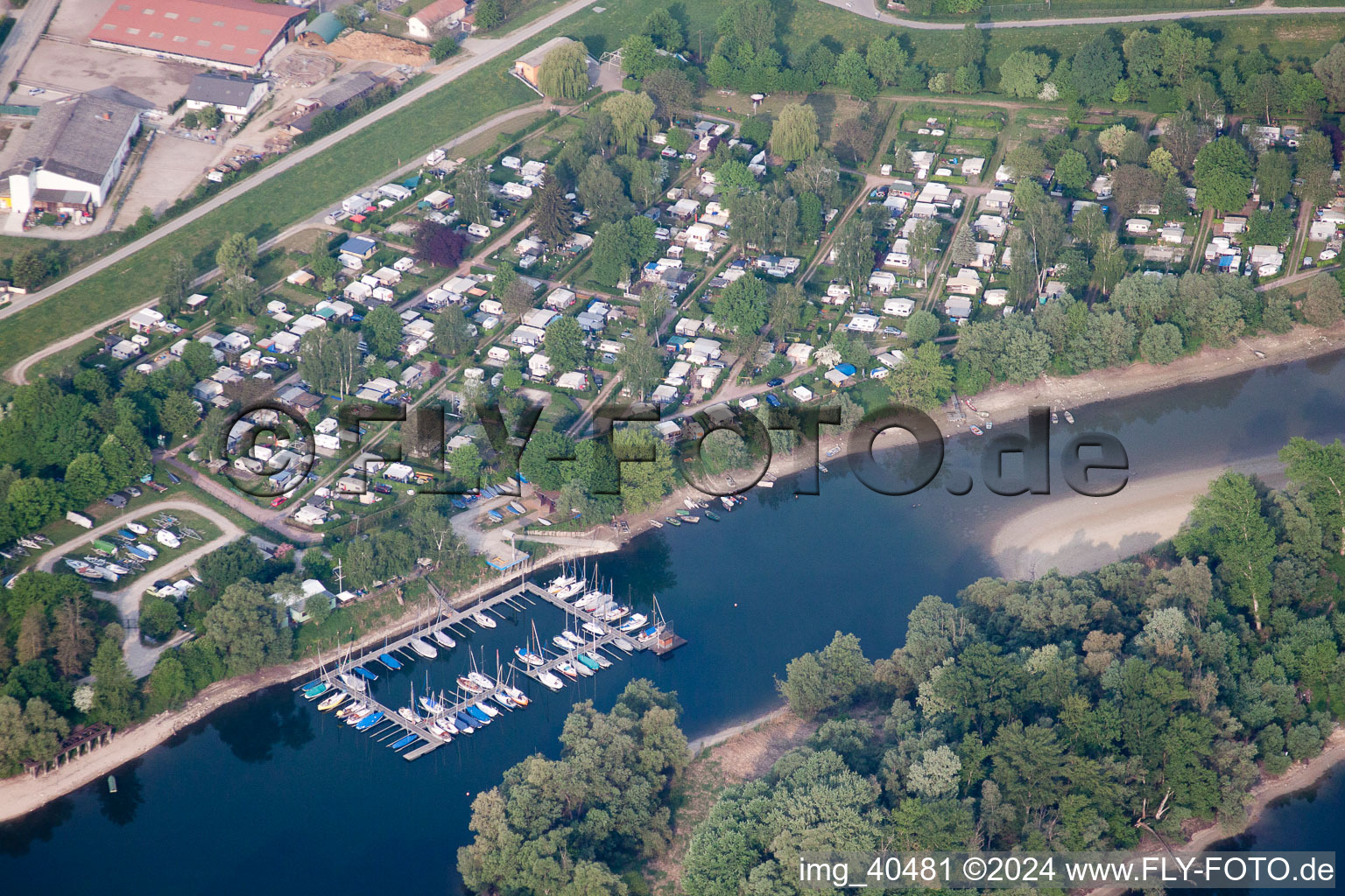 Drone recording of Otterstadt in the state Rhineland-Palatinate, Germany