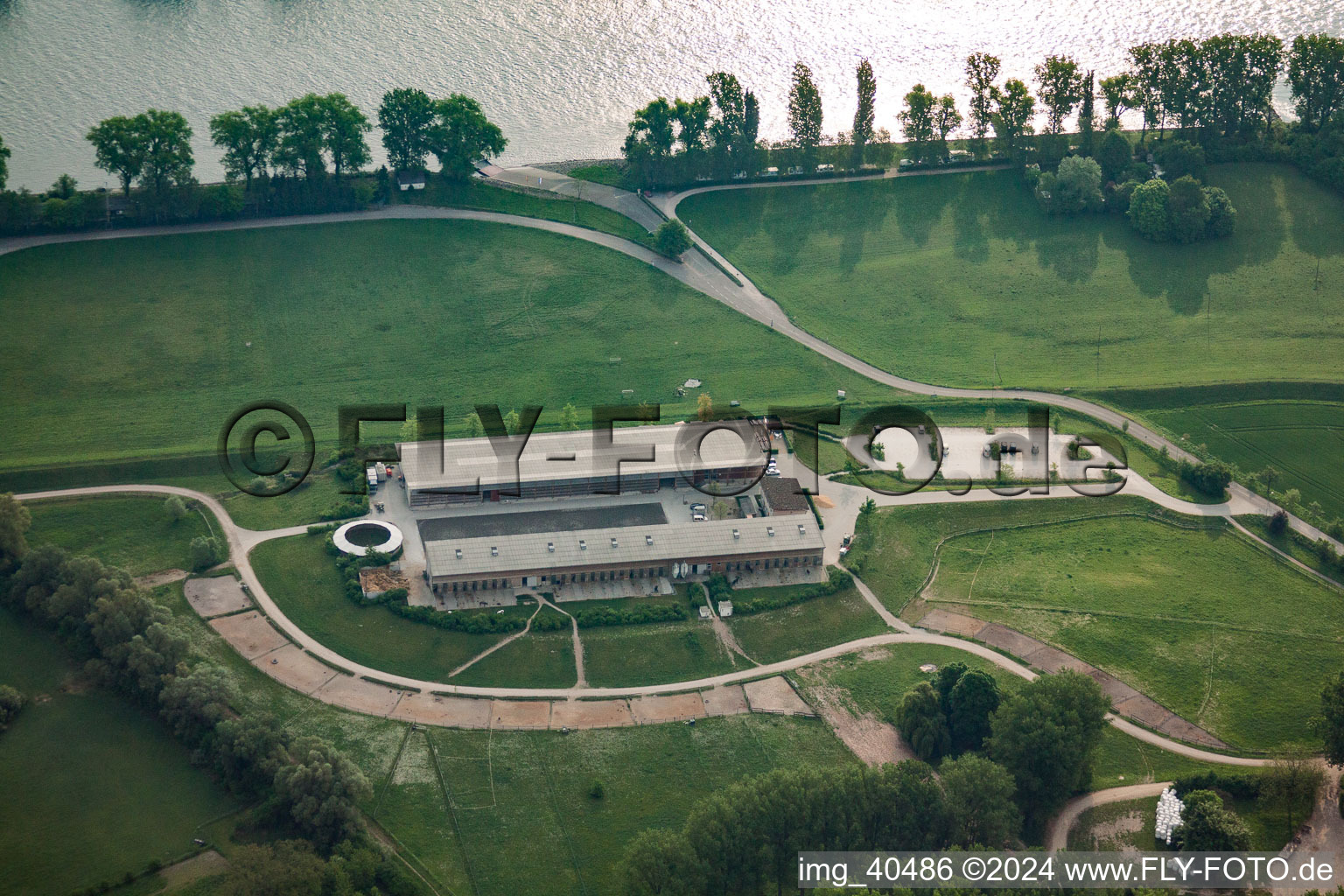 Oblique view of Waldsee in the state Rhineland-Palatinate, Germany