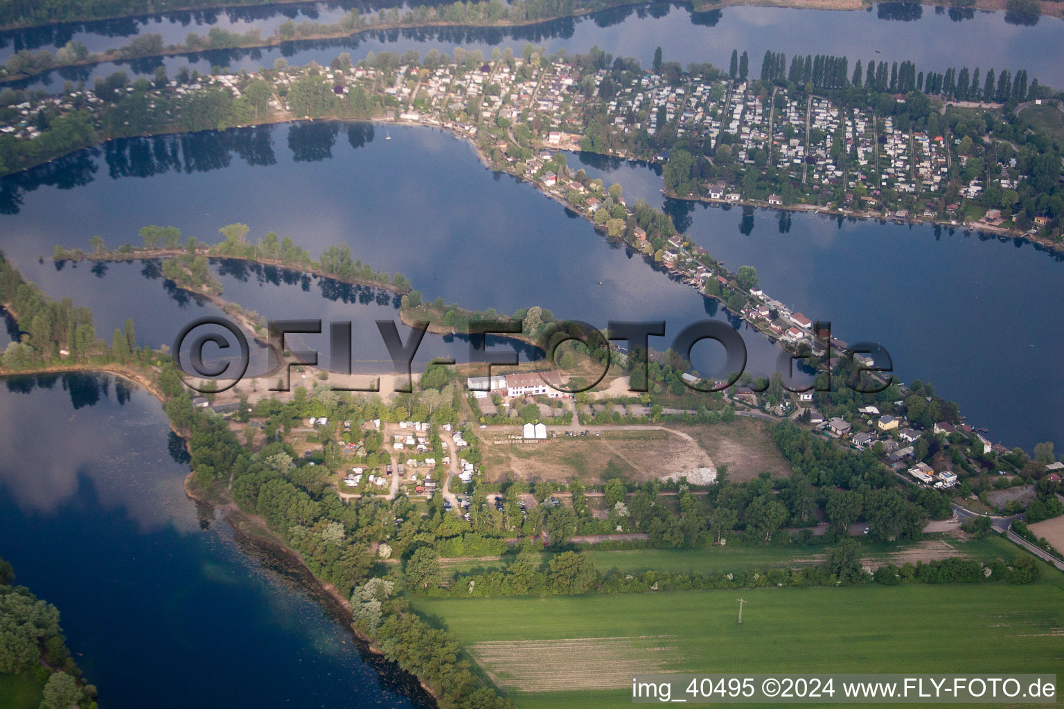 Altrip in the state Rhineland-Palatinate, Germany viewn from the air