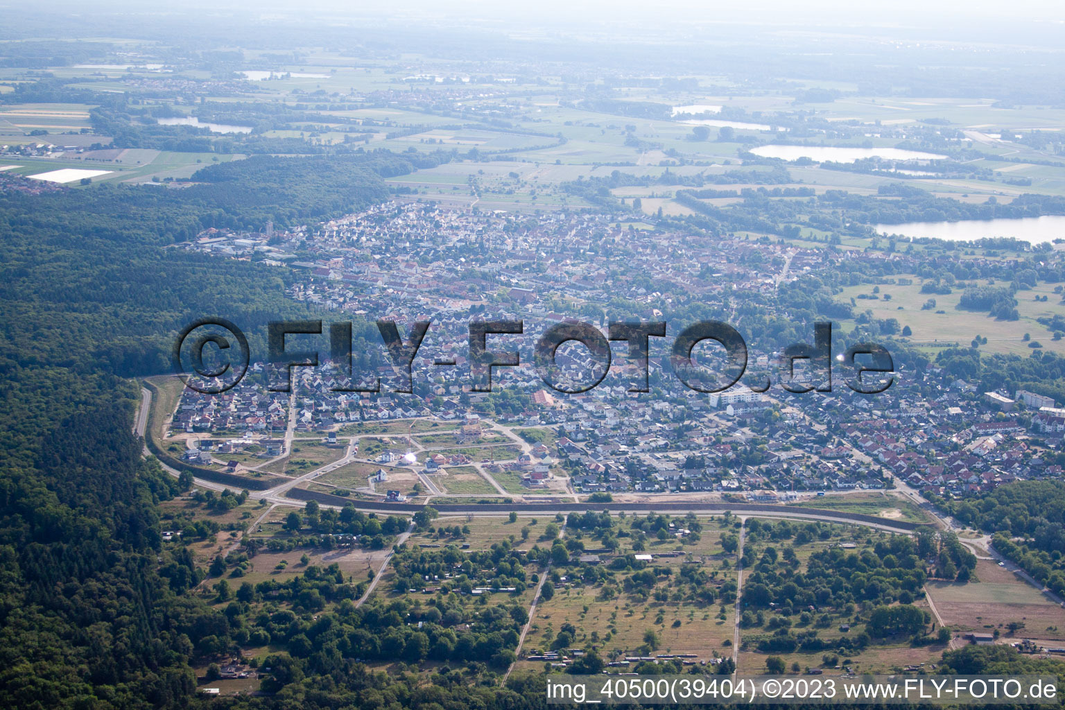 Jockgrim in the state Rhineland-Palatinate, Germany viewn from the air