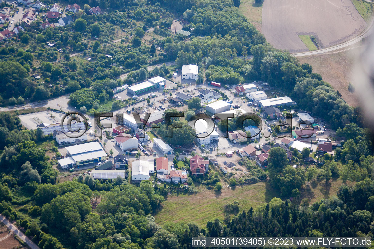 Drone recording of Jockgrim in the state Rhineland-Palatinate, Germany