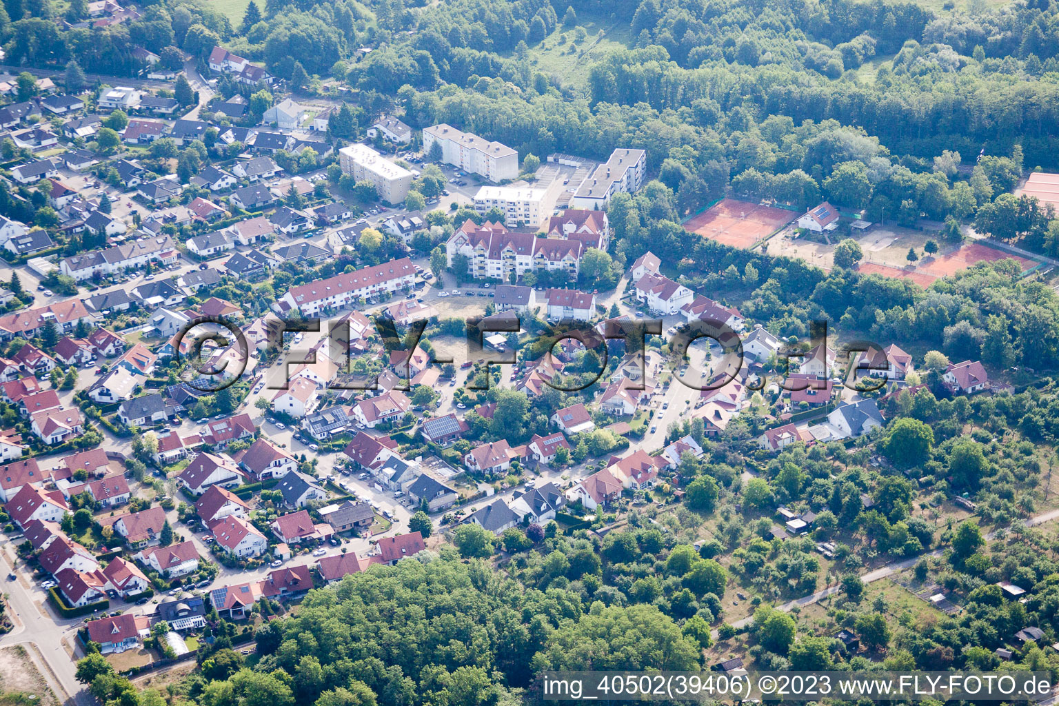 Drone image of Jockgrim in the state Rhineland-Palatinate, Germany