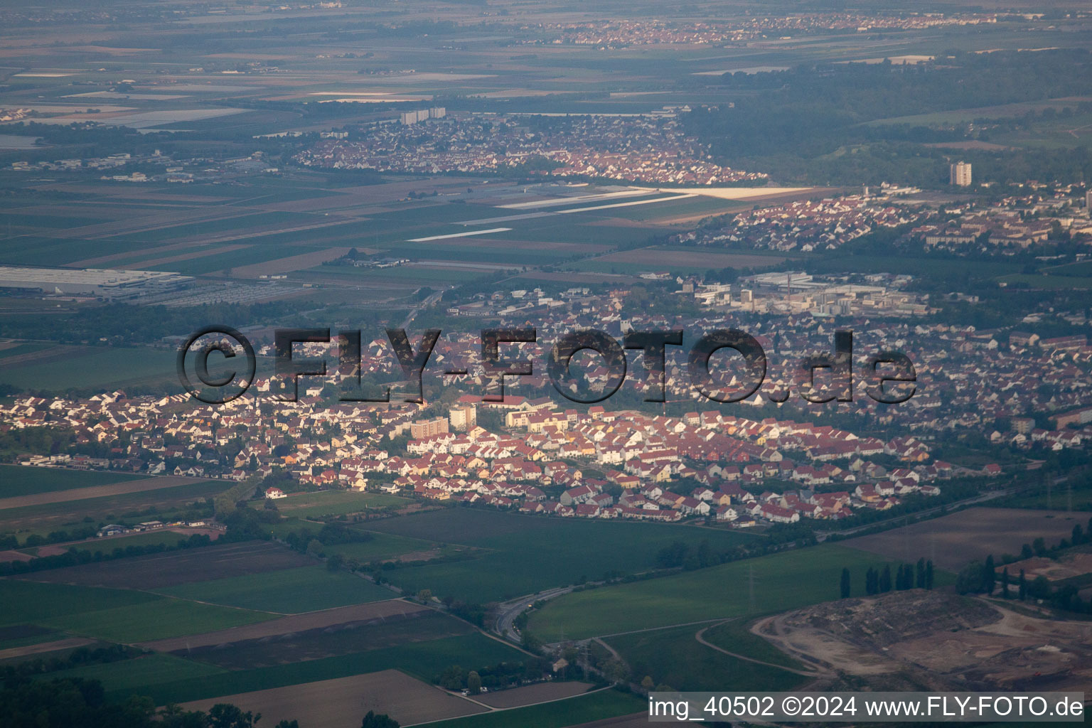 Altrip in the state Rhineland-Palatinate, Germany from a drone