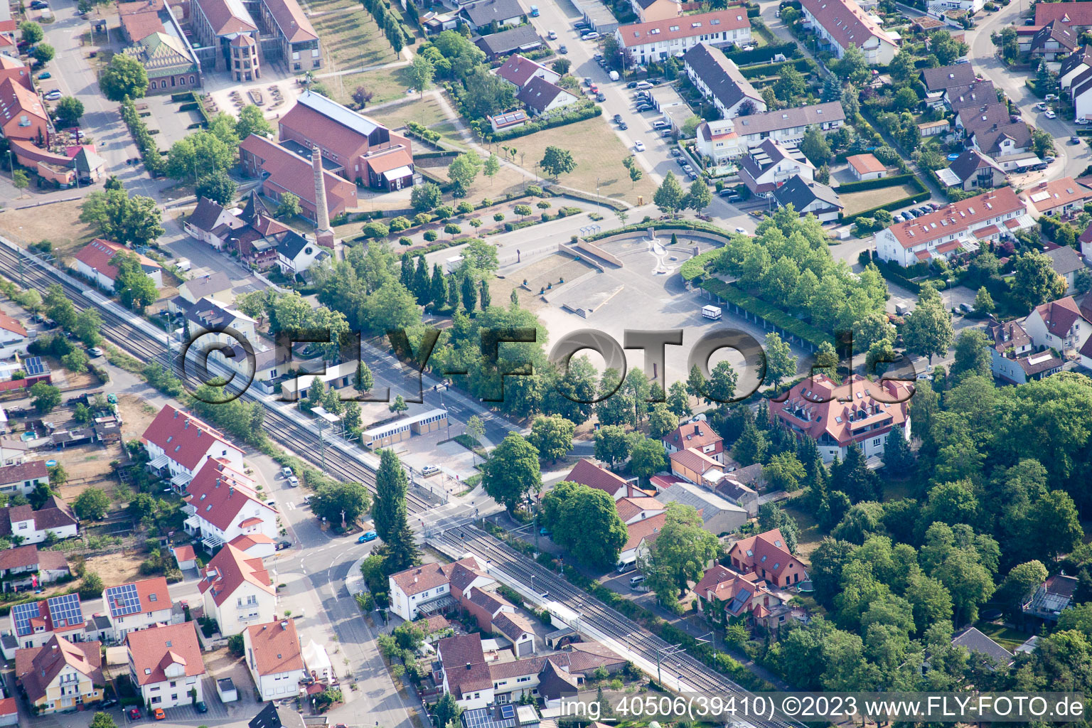 Aerial view of Jockgrim in the state Rhineland-Palatinate, Germany