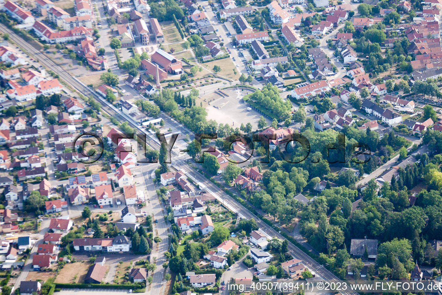 Aerial photograpy of Jockgrim in the state Rhineland-Palatinate, Germany