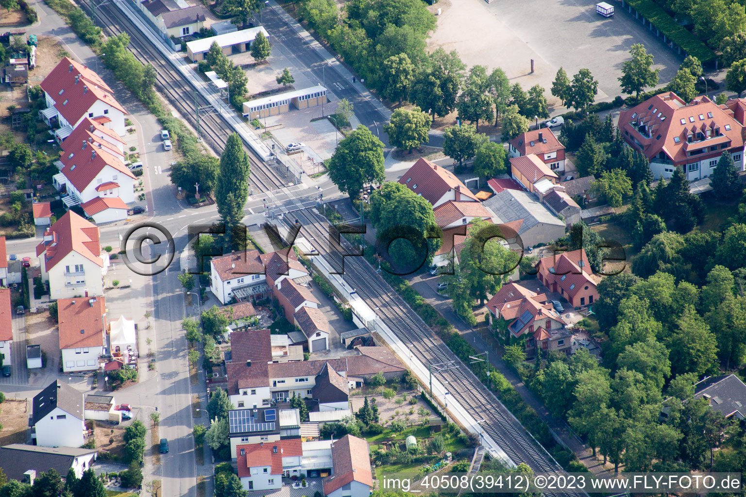 Oblique view of Jockgrim in the state Rhineland-Palatinate, Germany