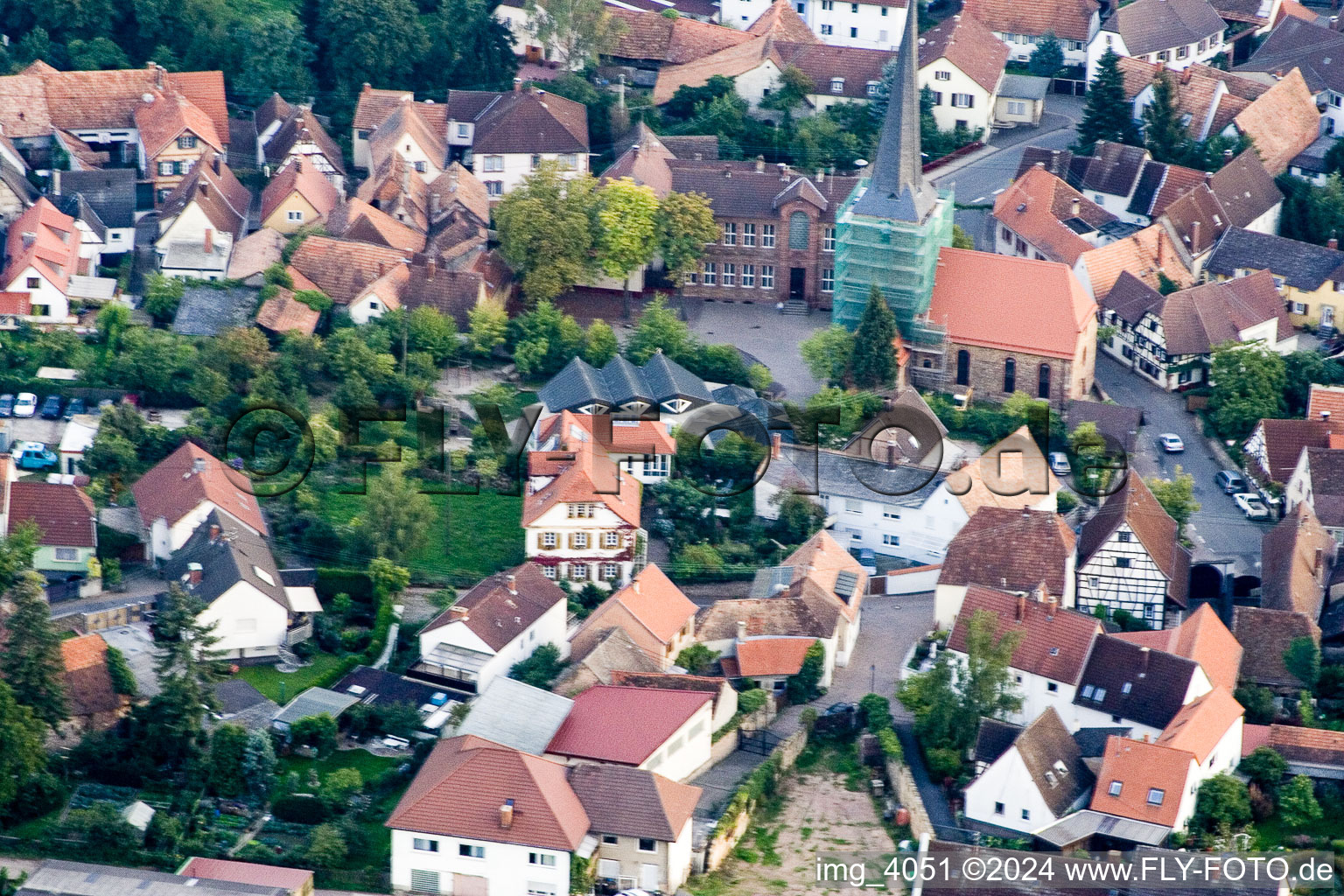 Aerial photograpy of Siebeldingen in the state Rhineland-Palatinate, Germany