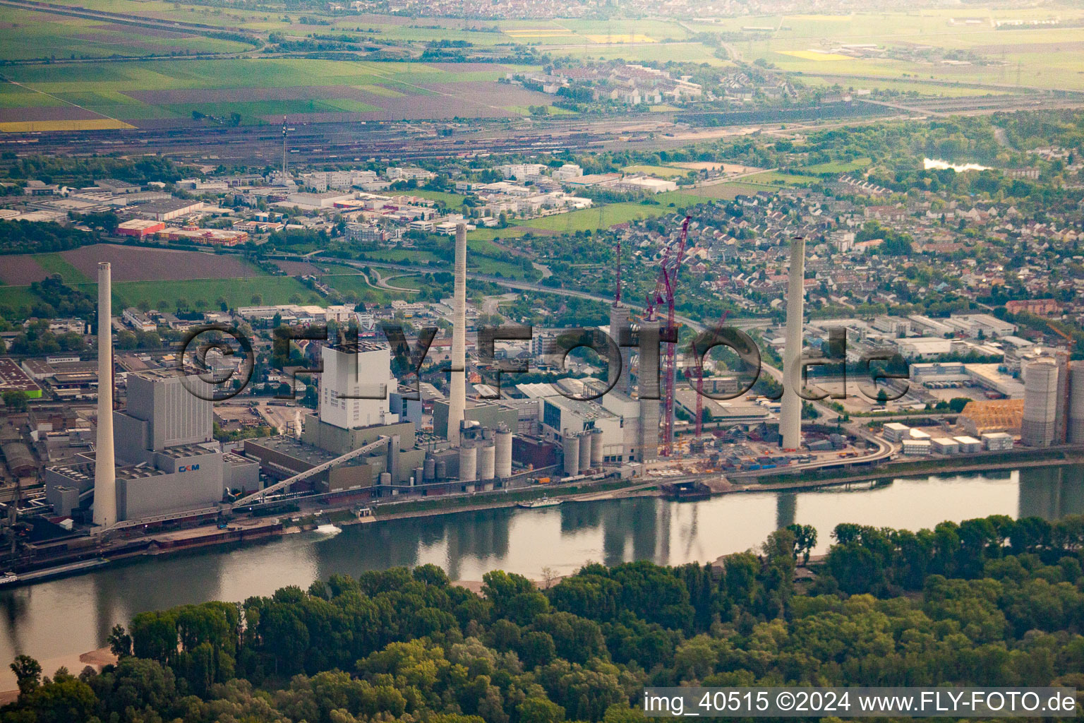 Aerial photograpy of GKM in the district Neckarau in Mannheim in the state Baden-Wuerttemberg, Germany