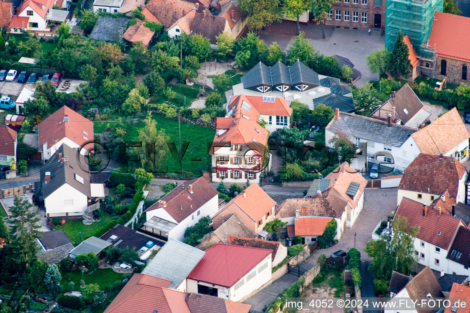 Oblique view of Siebeldingen in the state Rhineland-Palatinate, Germany