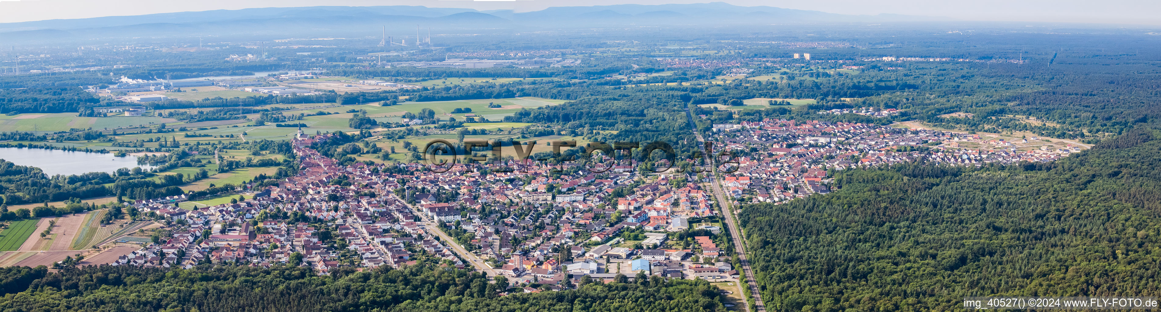 Aerial view of Panorama in Jockgrim in the state Rhineland-Palatinate, Germany