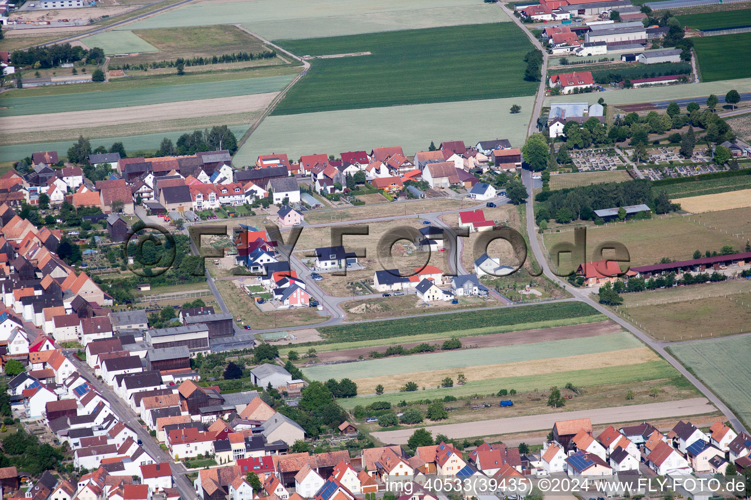 Oblique view of Hatzenbühl in the state Rhineland-Palatinate, Germany