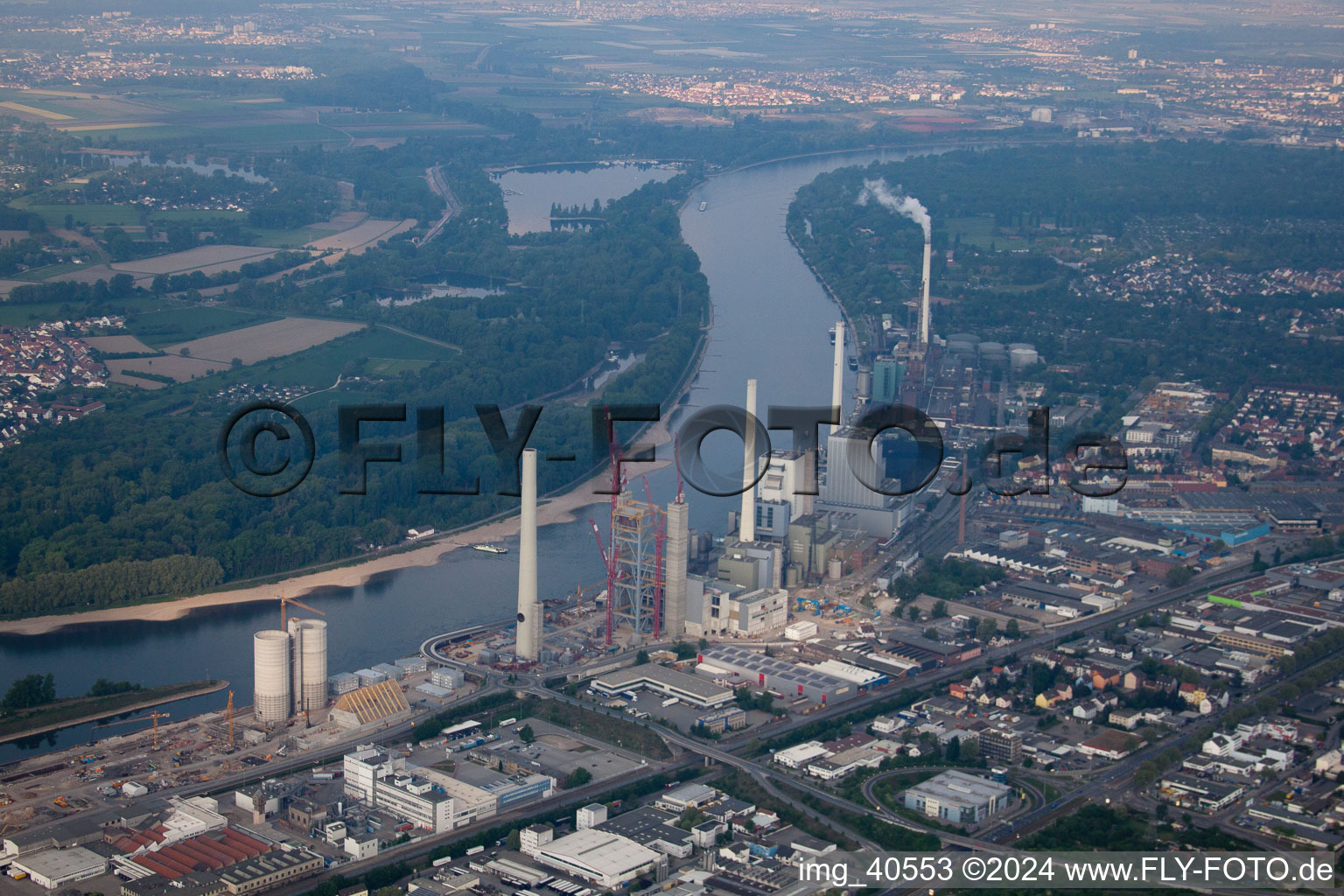 GKM in the district Neckarau in Mannheim in the state Baden-Wuerttemberg, Germany viewn from the air