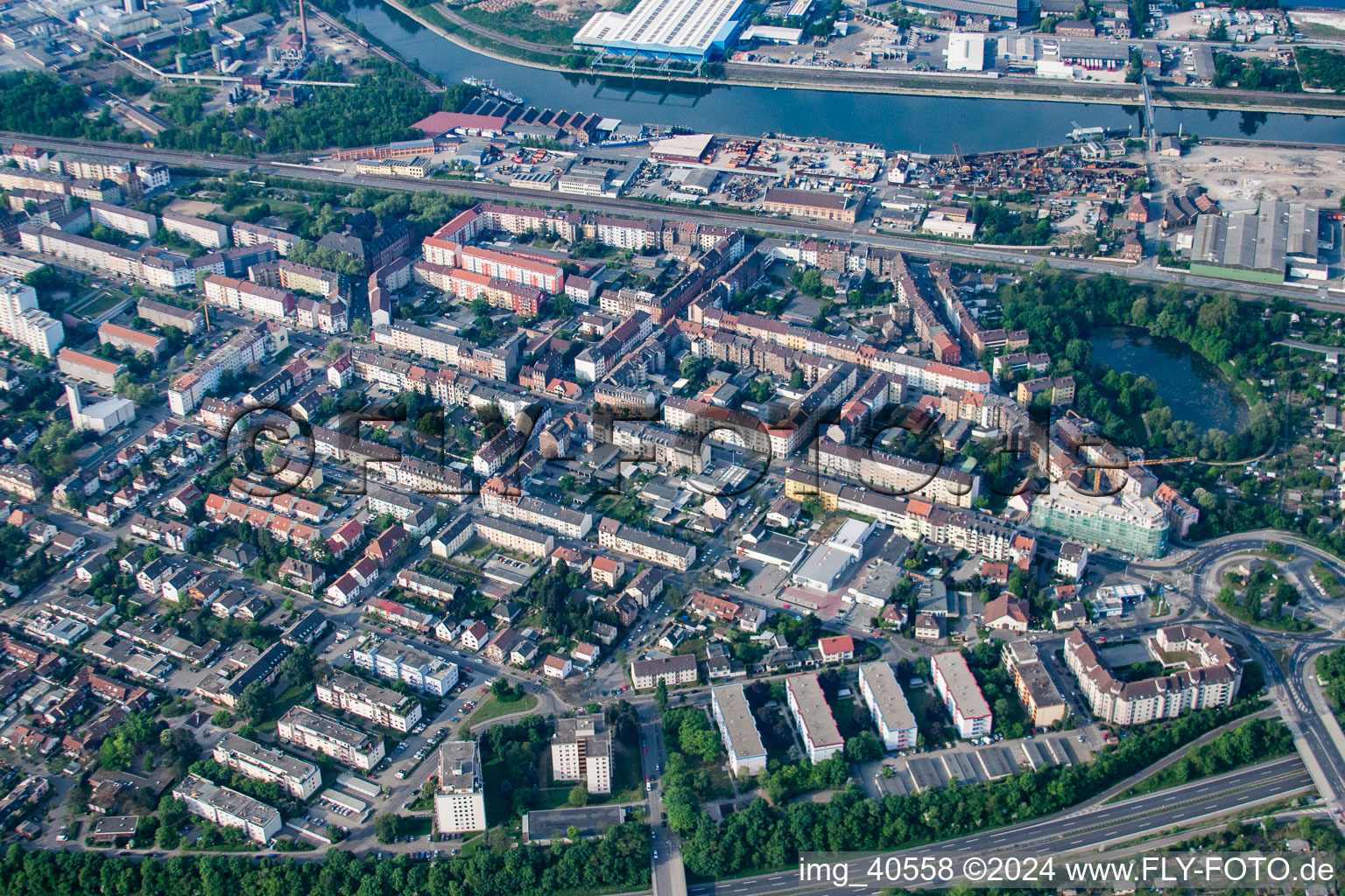 Relaystr in the district Rheinau in Mannheim in the state Baden-Wuerttemberg, Germany