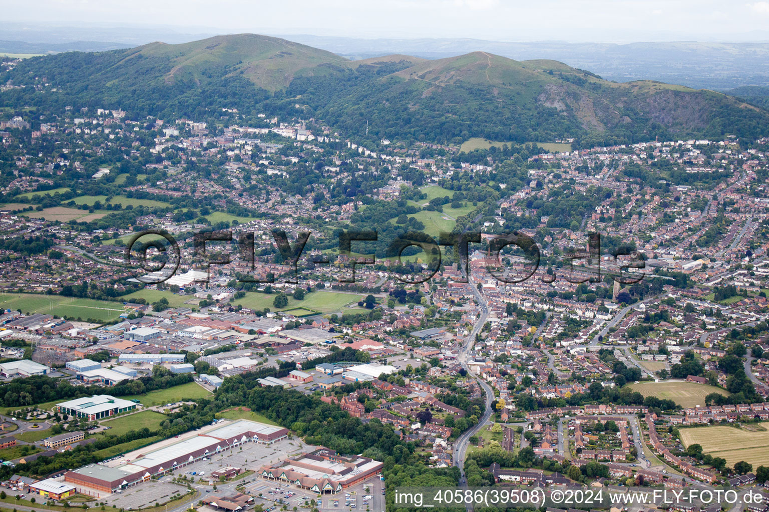 Aerial photograpy of Madresfield in the state England, Great Britain