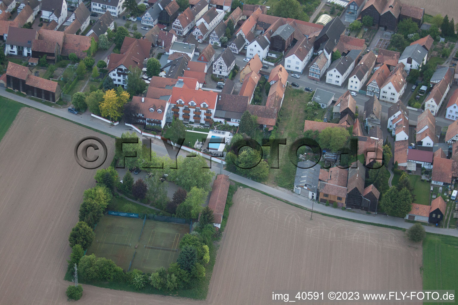 District Hayna in Herxheim bei Landau in the state Rhineland-Palatinate, Germany from a drone