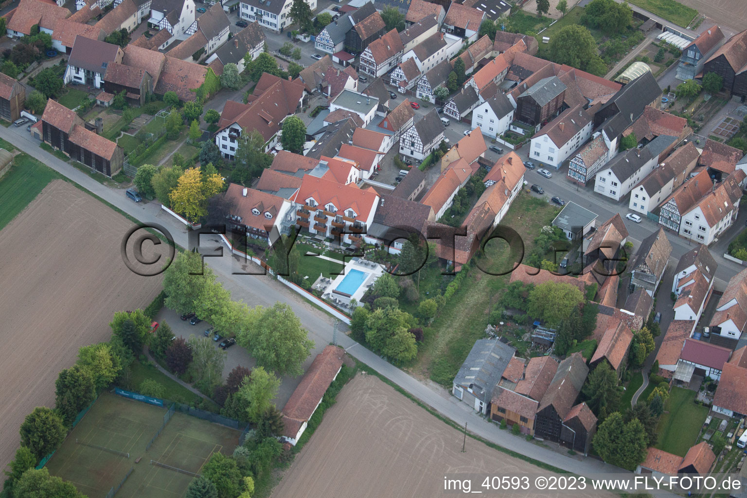 District Hayna in Herxheim bei Landau in the state Rhineland-Palatinate, Germany seen from a drone