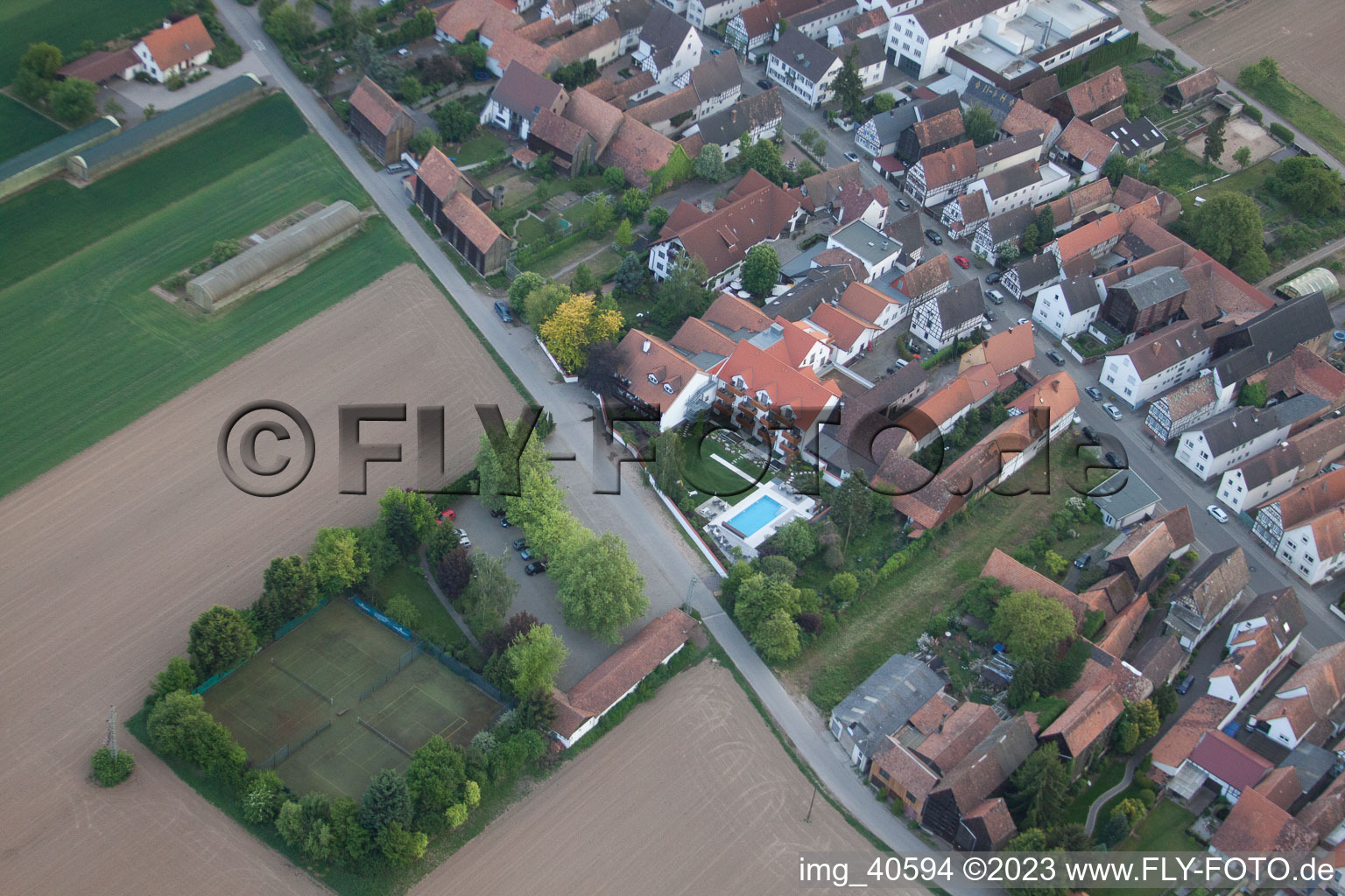 Aerial view of District Hayna in Herxheim bei Landau in the state Rhineland-Palatinate, Germany