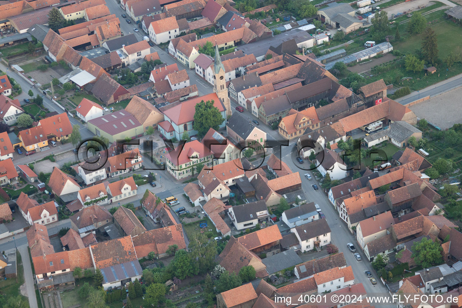 Erlenbach bei Kandel in the state Rhineland-Palatinate, Germany out of the air