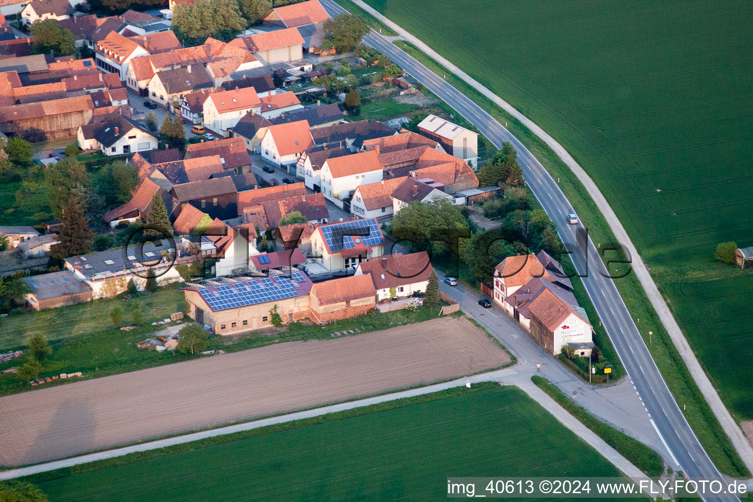 Brehmstr in the district Minderslachen in Kandel in the state Rhineland-Palatinate, Germany from above