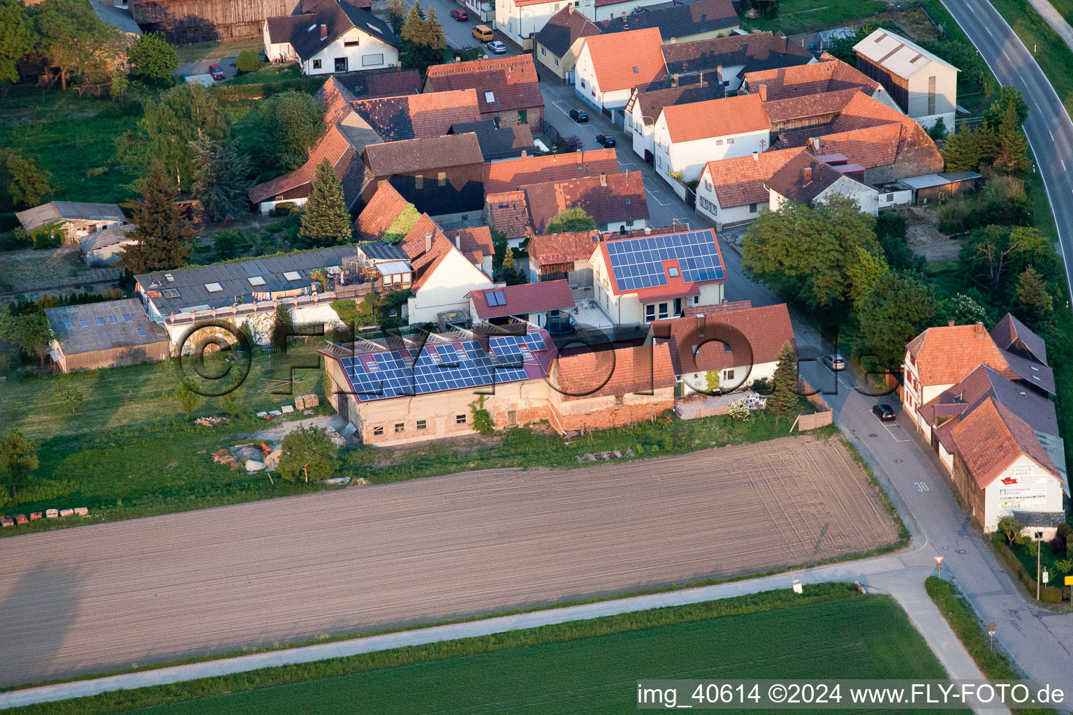 Brehmstr in the district Minderslachen in Kandel in the state Rhineland-Palatinate, Germany out of the air