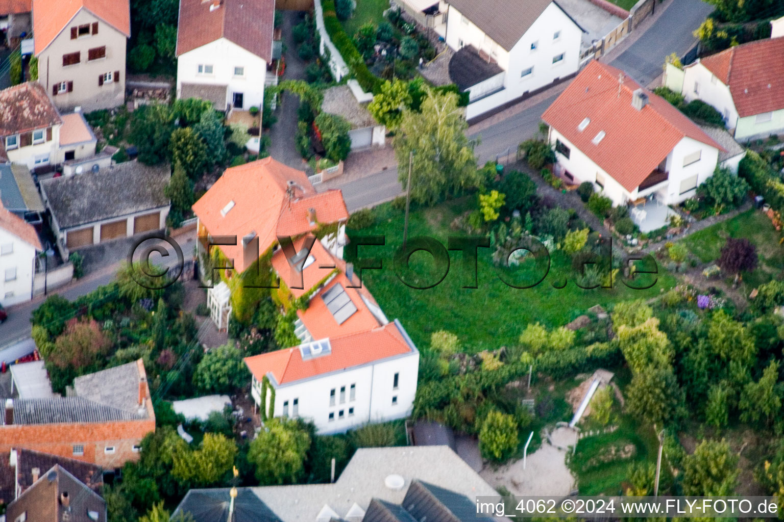 Siebeldingen in the state Rhineland-Palatinate, Germany from the plane