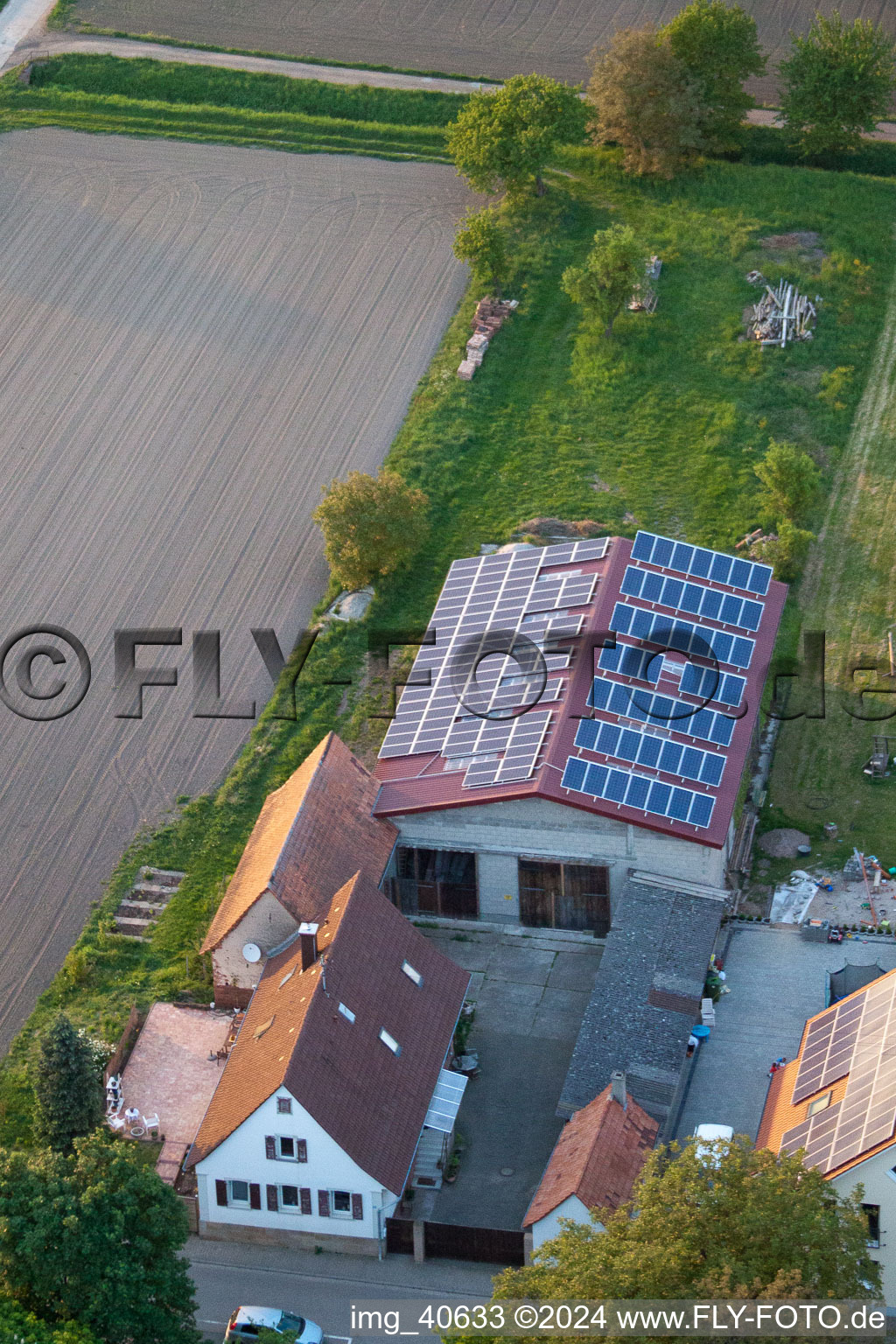 Brehmstr in the district Minderslachen in Kandel in the state Rhineland-Palatinate, Germany from a drone