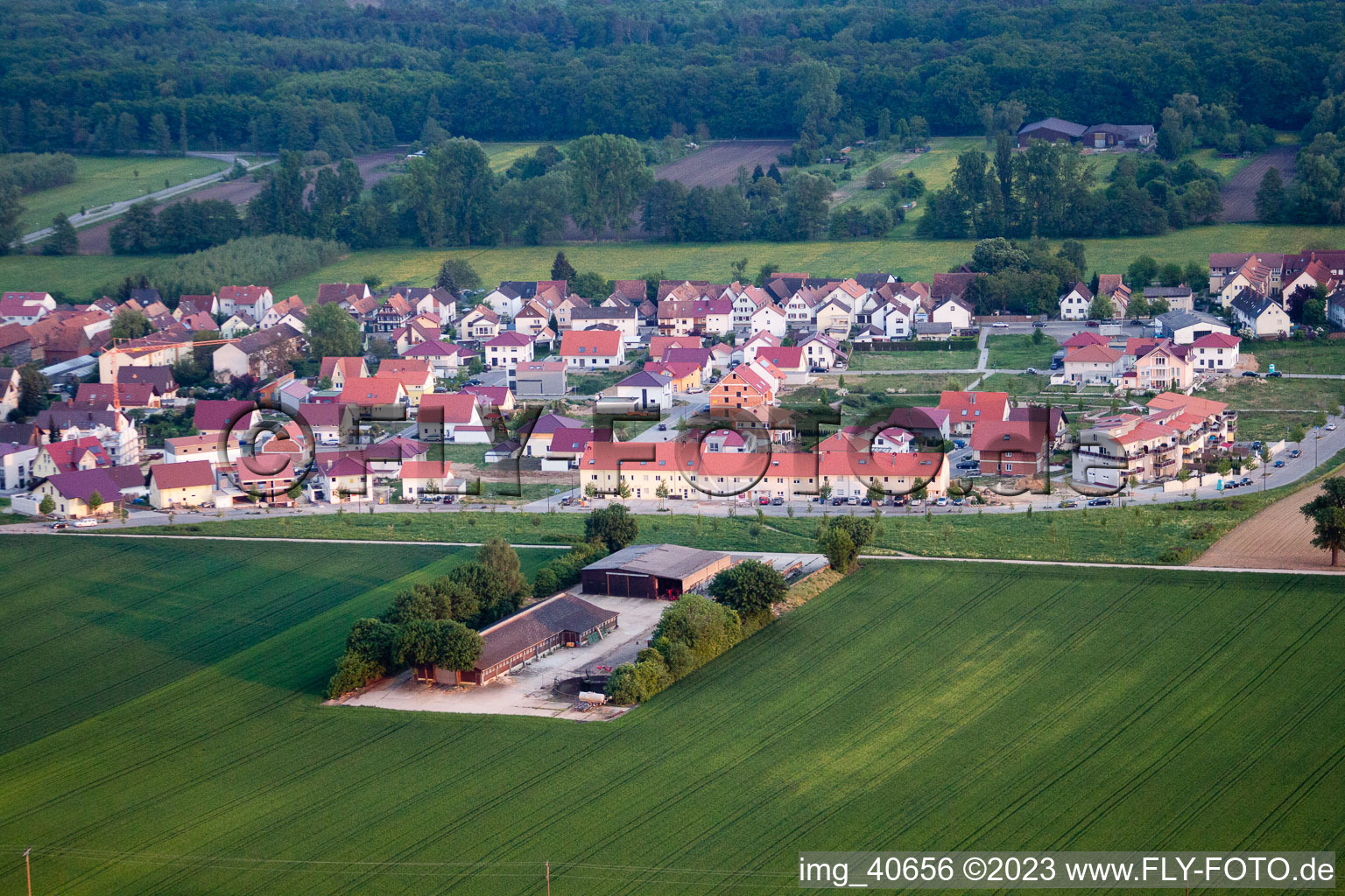 New development area on the Höhenweg in Kandel in the state Rhineland-Palatinate, Germany