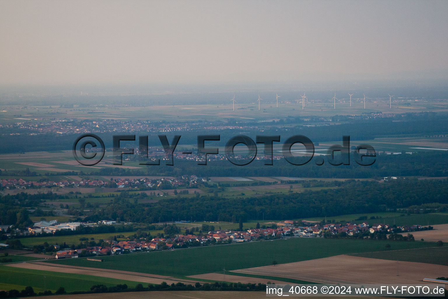 District Minderslachen in Kandel in the state Rhineland-Palatinate, Germany out of the air