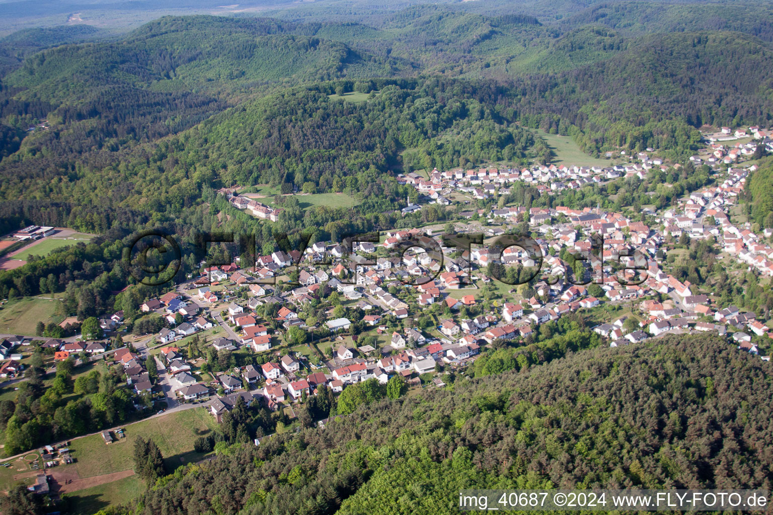 Village view in Eppenbrunn in the state Rhineland-Palatinate, Germany