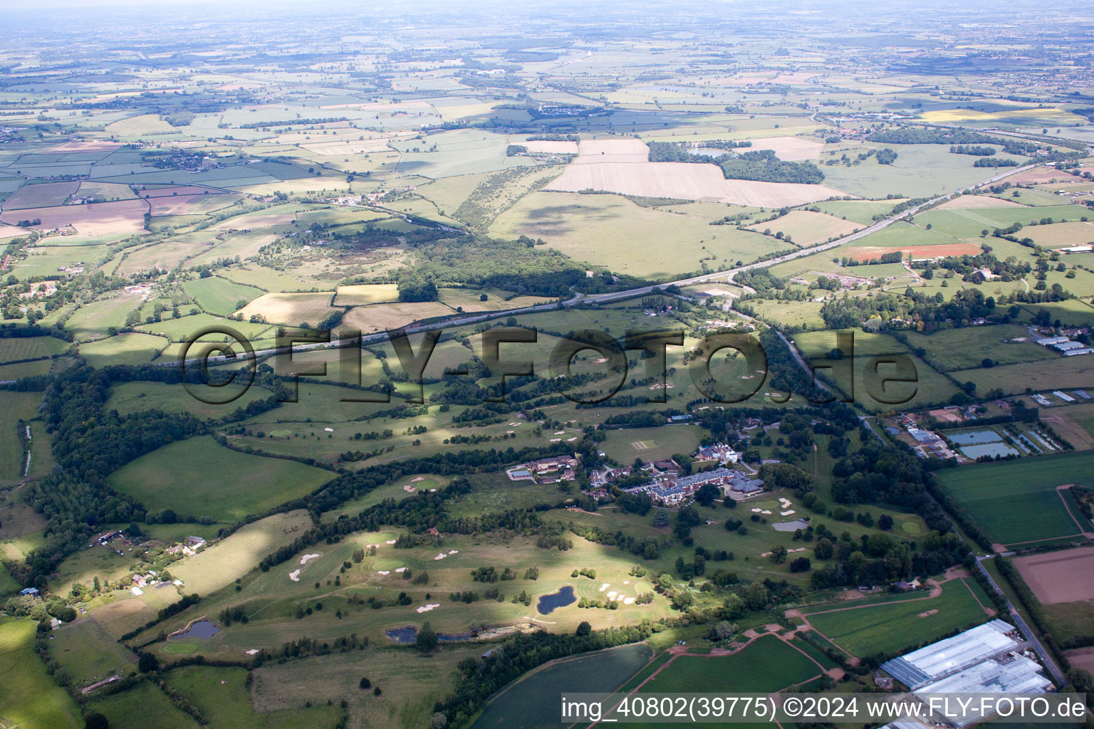 Golf course at Hilton Puckrup Hall in Bushley in the state England, Great Britain