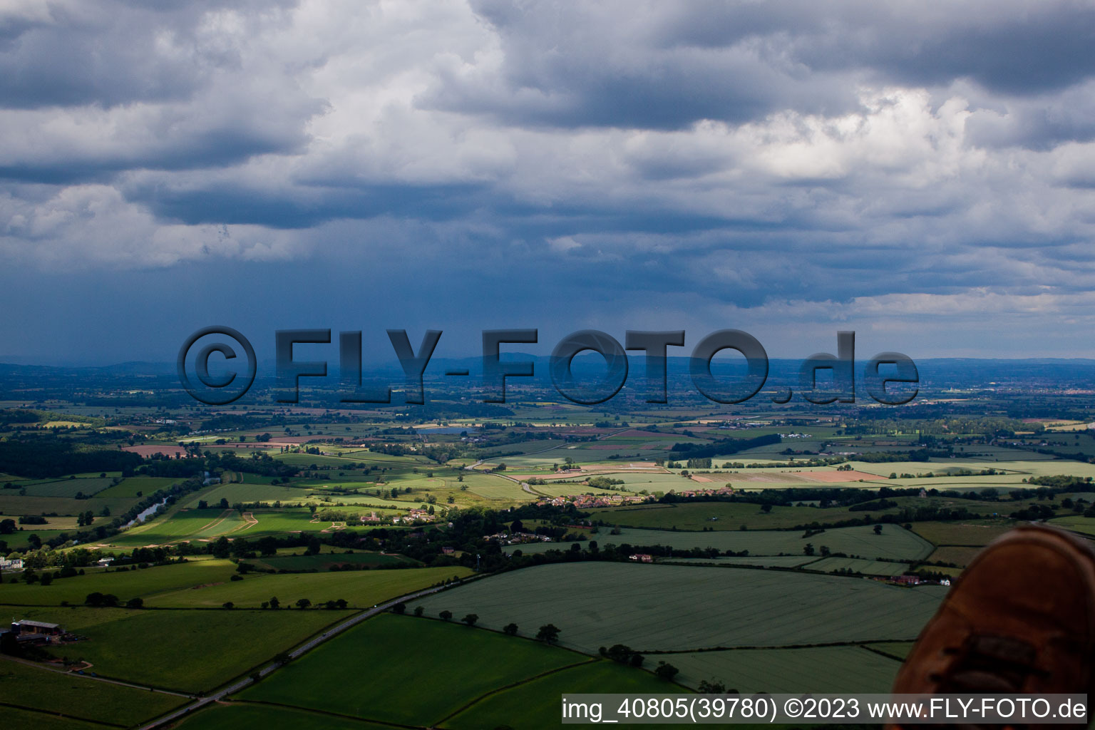 Rain clouds ahead on the left in Ripple in the state England, Great Britain