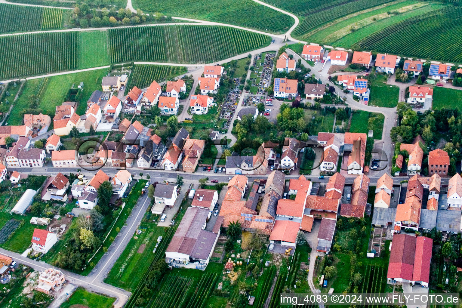 Ranschbach in the state Rhineland-Palatinate, Germany from the plane