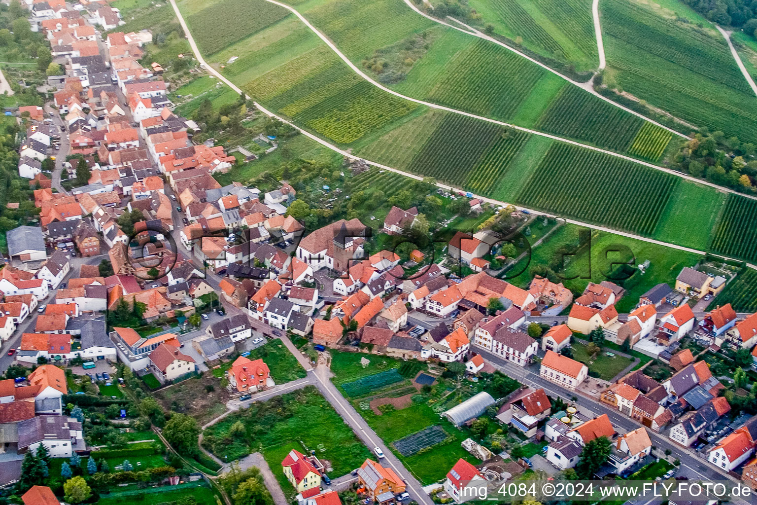 Bird's eye view of Ranschbach in the state Rhineland-Palatinate, Germany