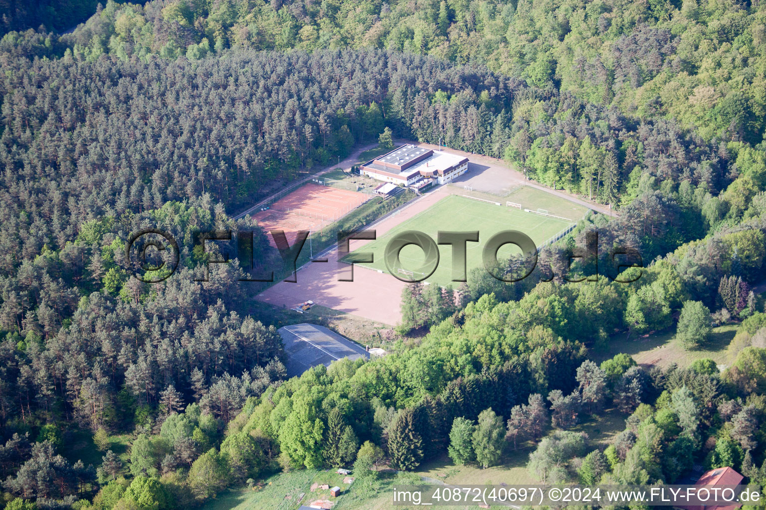 Sports field in Eppenbrunn in the state Rhineland-Palatinate, Germany