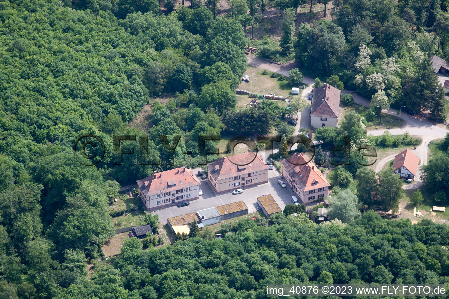 Aerial photograpy of (Palatinate), Seufzerallee 4 in Scheibenhardt in the state Rhineland-Palatinate, Germany