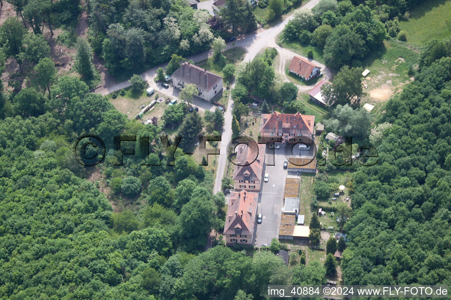 (Palatinate), Seufzerallee 4 in Scheibenhardt in the state Rhineland-Palatinate, Germany from above