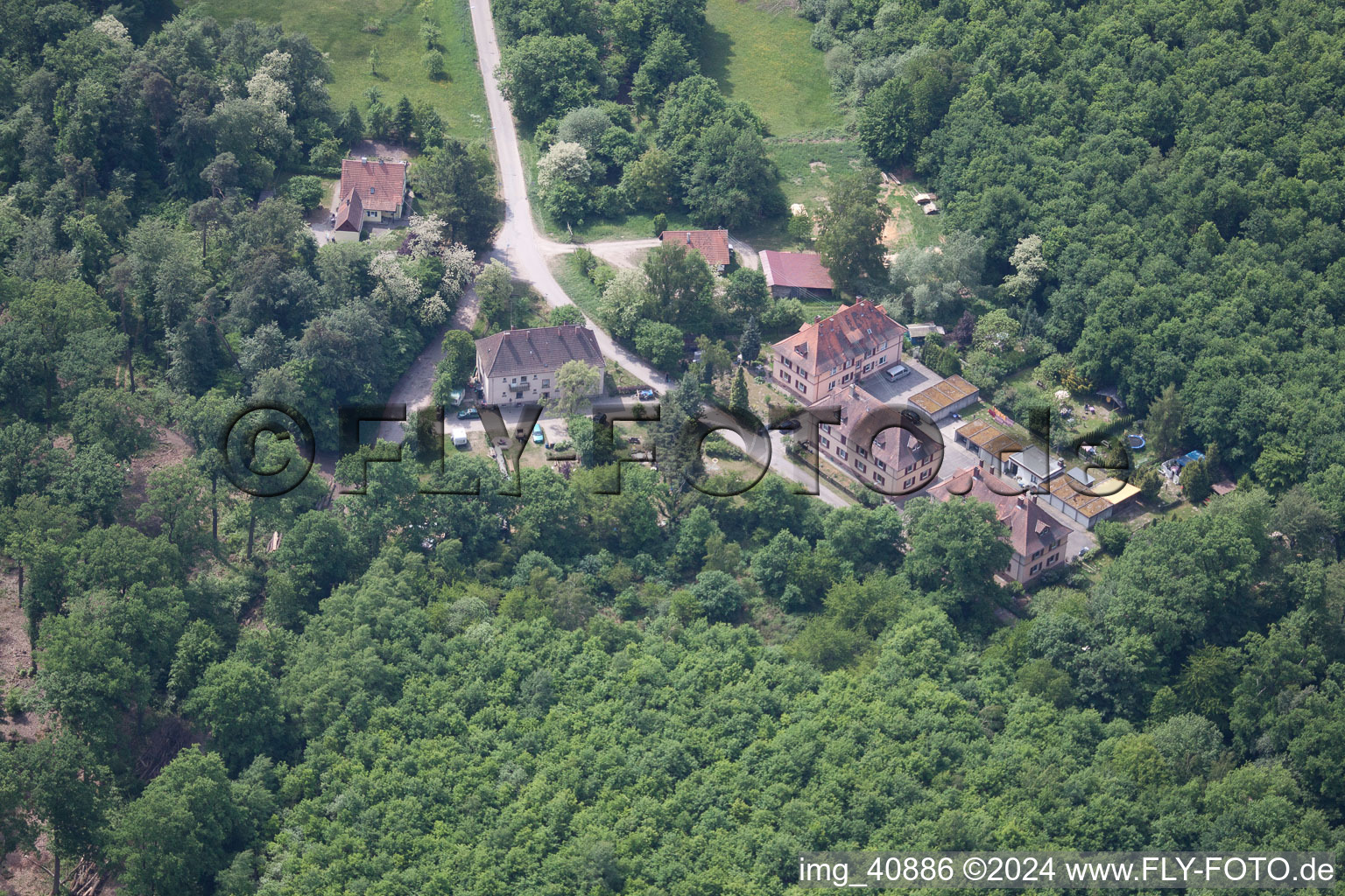 (Palatinate), Seufzerallee 4 in Scheibenhardt in the state Rhineland-Palatinate, Germany out of the air