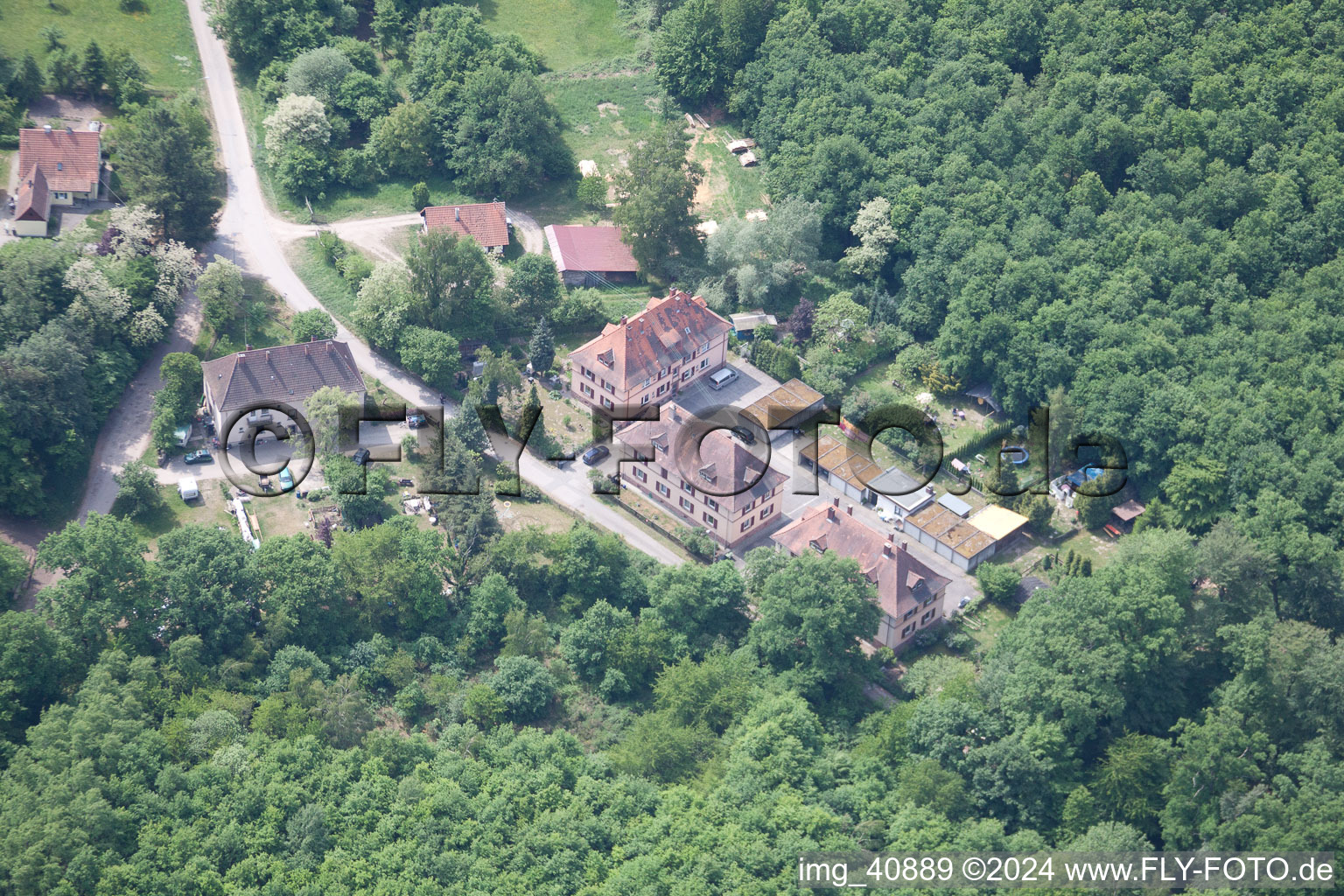 (Palatinate), Seufzerallee 4 in Scheibenhardt in the state Rhineland-Palatinate, Germany from the plane