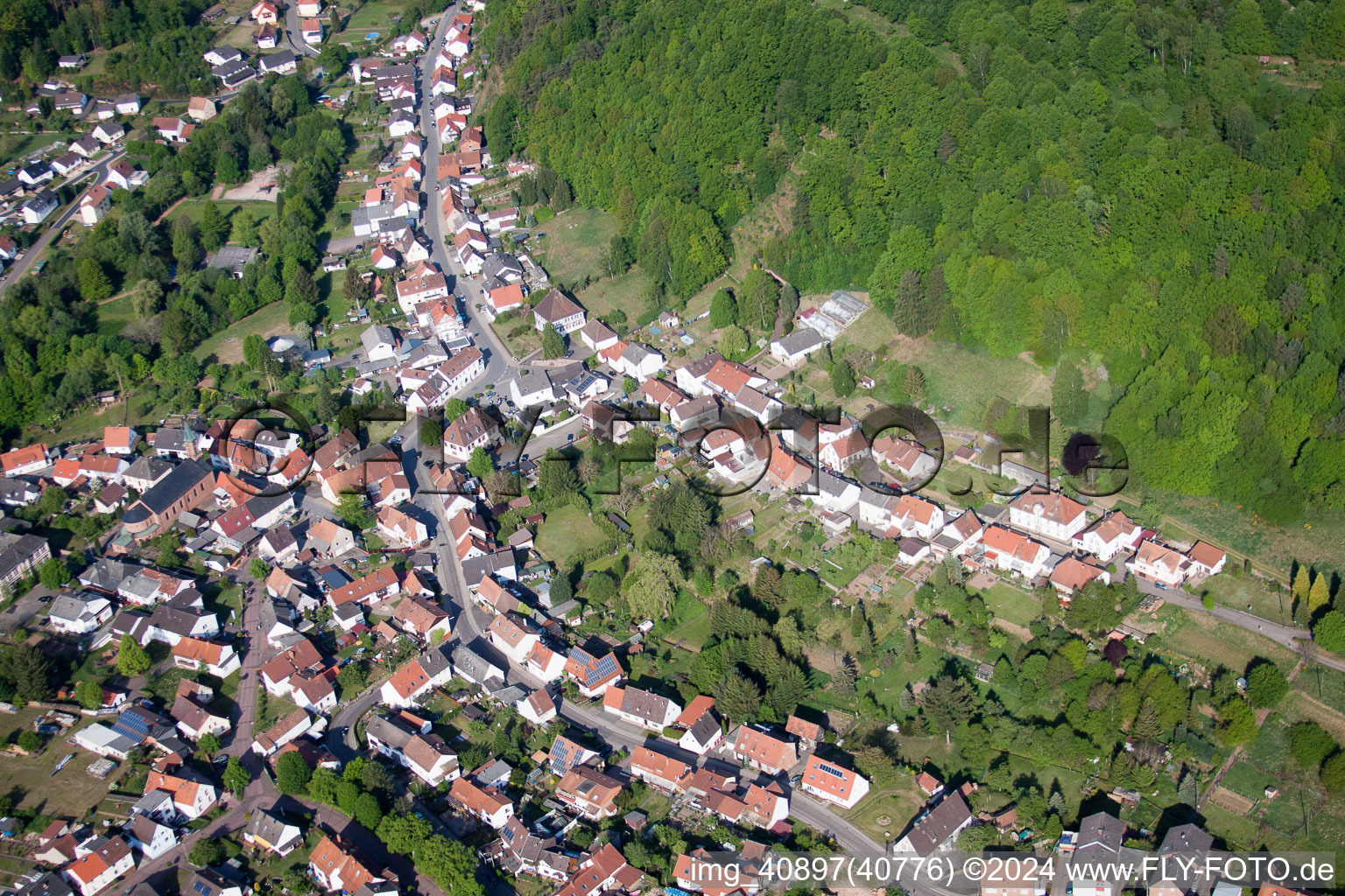 Eppenbrunn in the state Rhineland-Palatinate, Germany from above