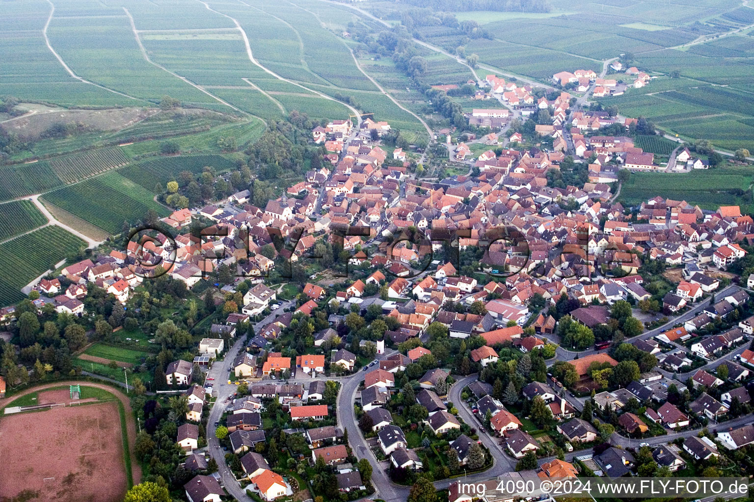 Ilbesheim bei Landau in der Pfalz in the state Rhineland-Palatinate, Germany from above