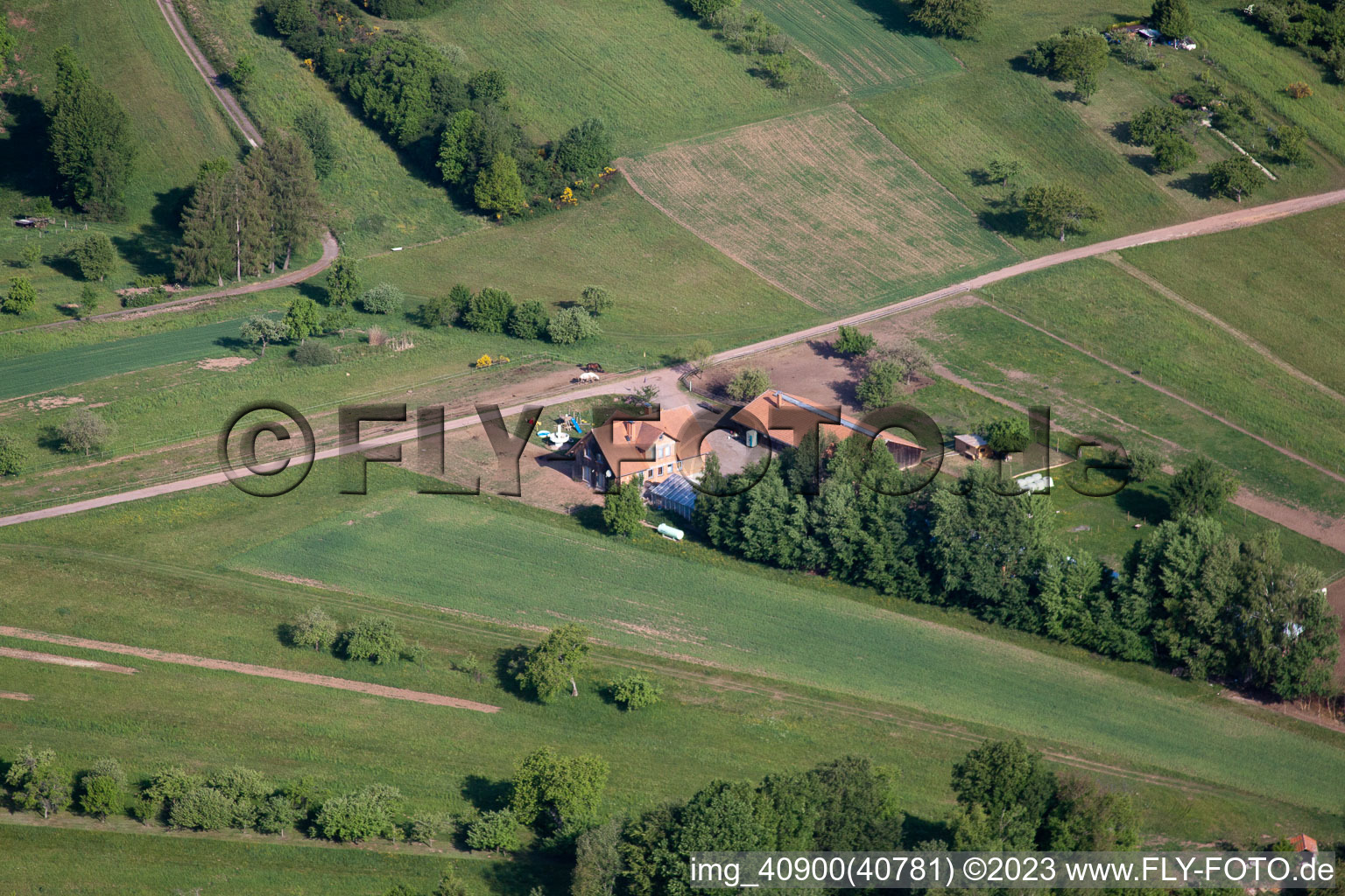 Aerial view of Bergstr in Eppenbrunn in the state Rhineland-Palatinate, Germany