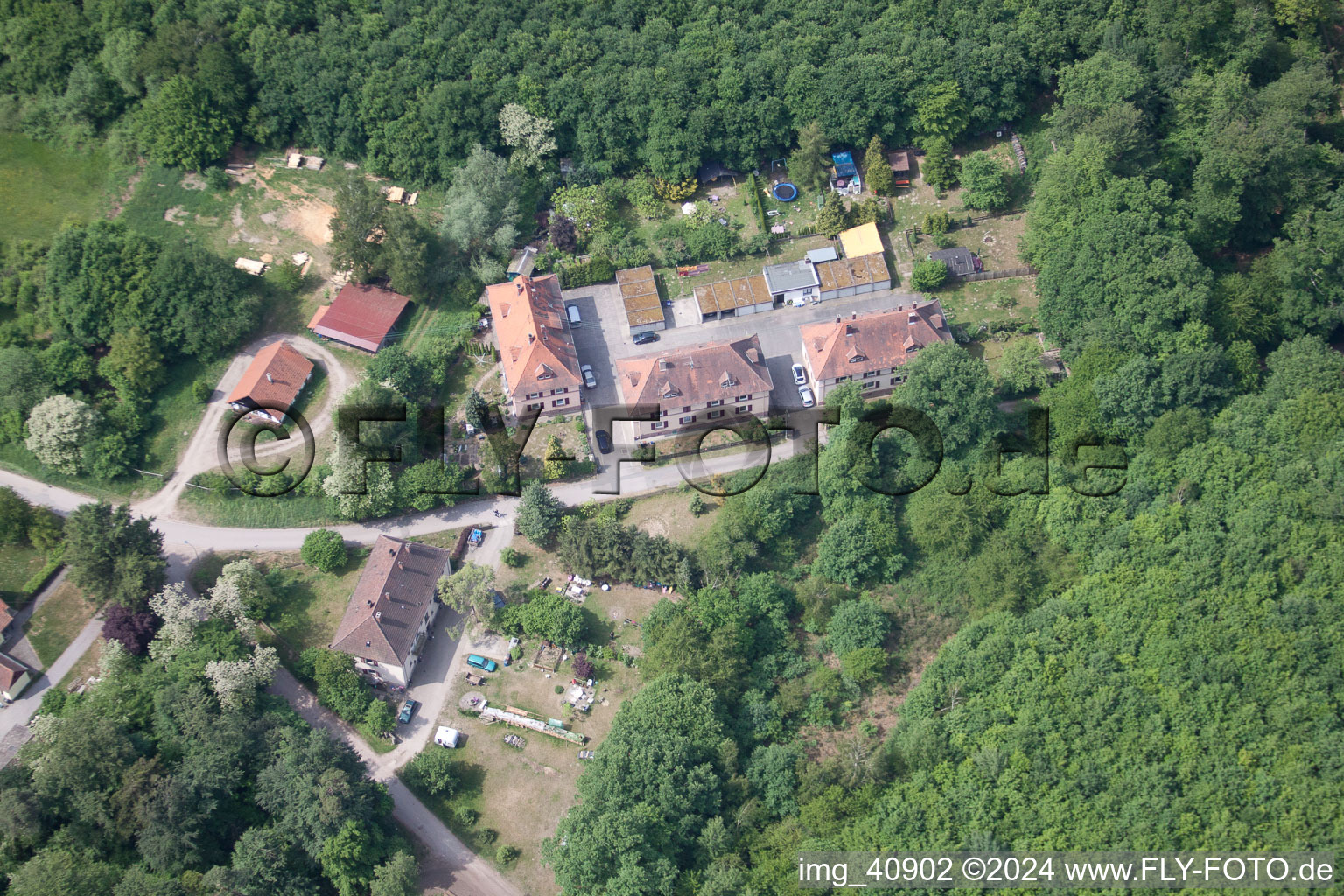 Drone image of (Palatinate), Seufzerallee 4 in Scheibenhardt in the state Rhineland-Palatinate, Germany