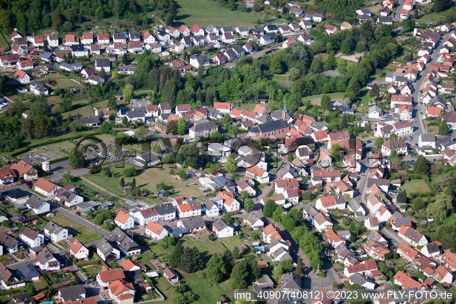 Eppenbrunn in the state Rhineland-Palatinate, Germany seen from above