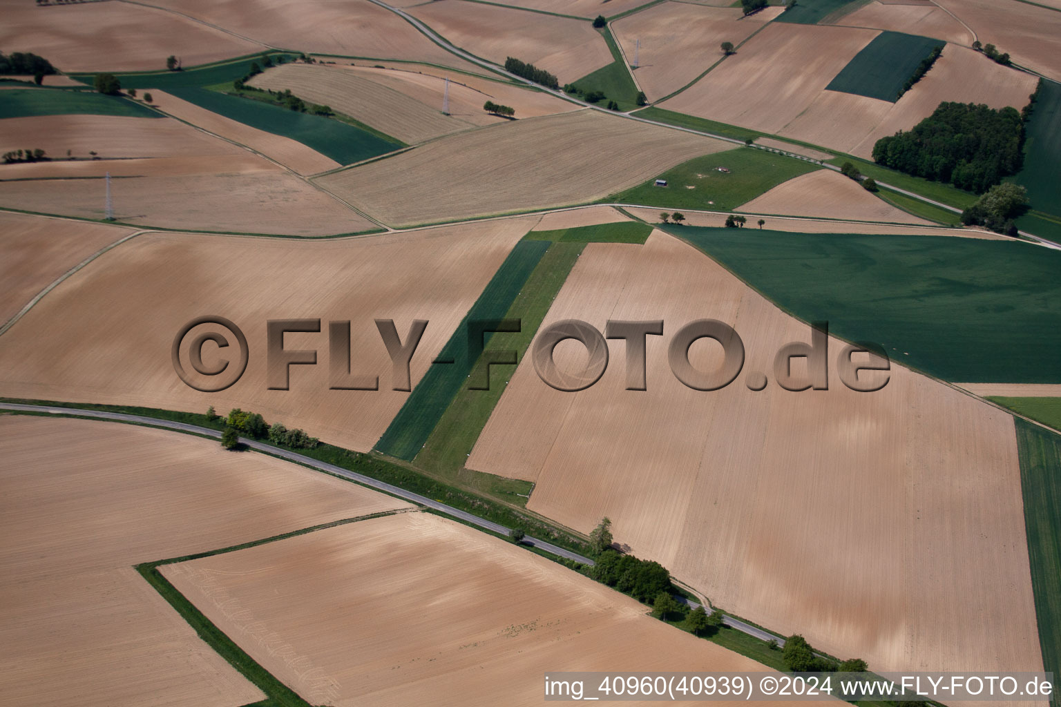 Aerial view of UL-Platz in Salmbach in the state Bas-Rhin, France