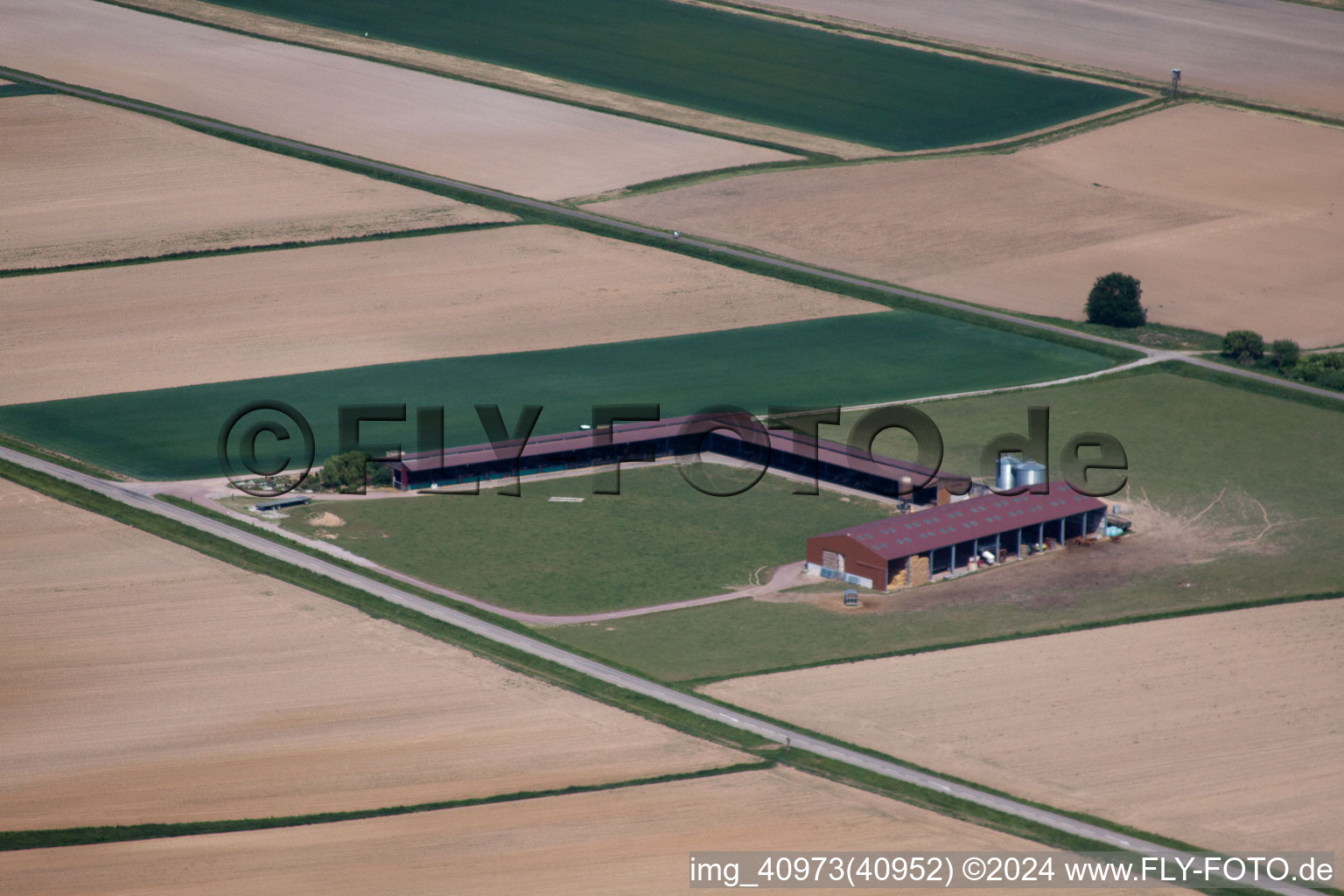 Bird's eye view of Schleithal in the state Bas-Rhin, France